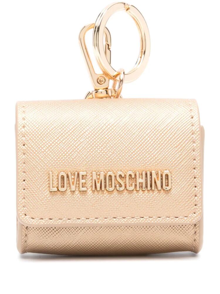 Love Moschino logo-plaque AirPods case - Gold Cover