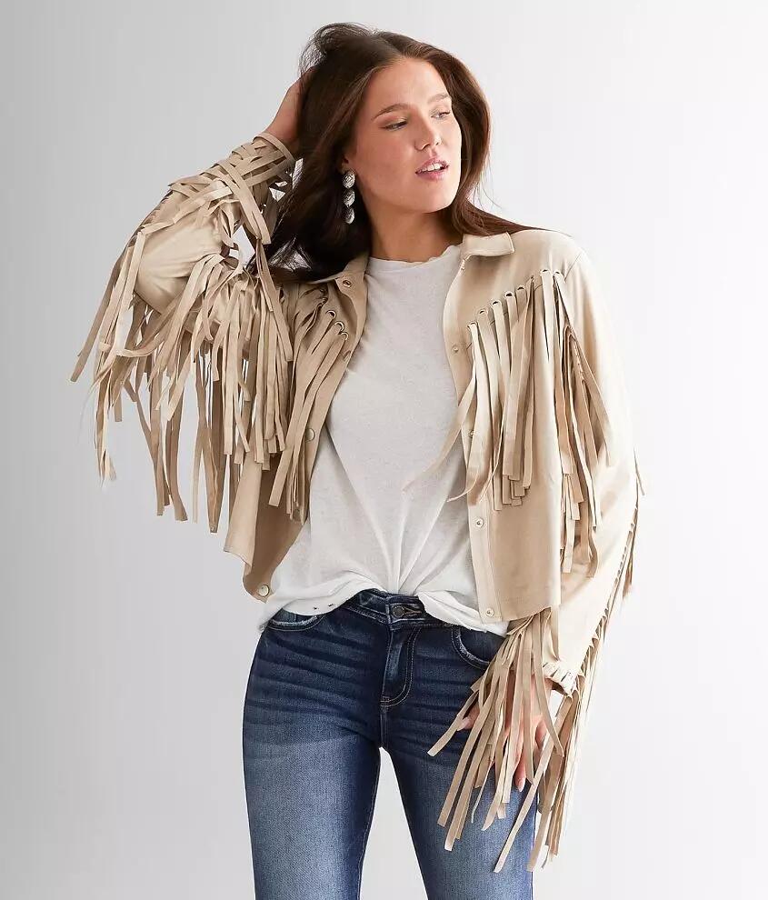 Blue B Eyelet Fringe Jacket Cover