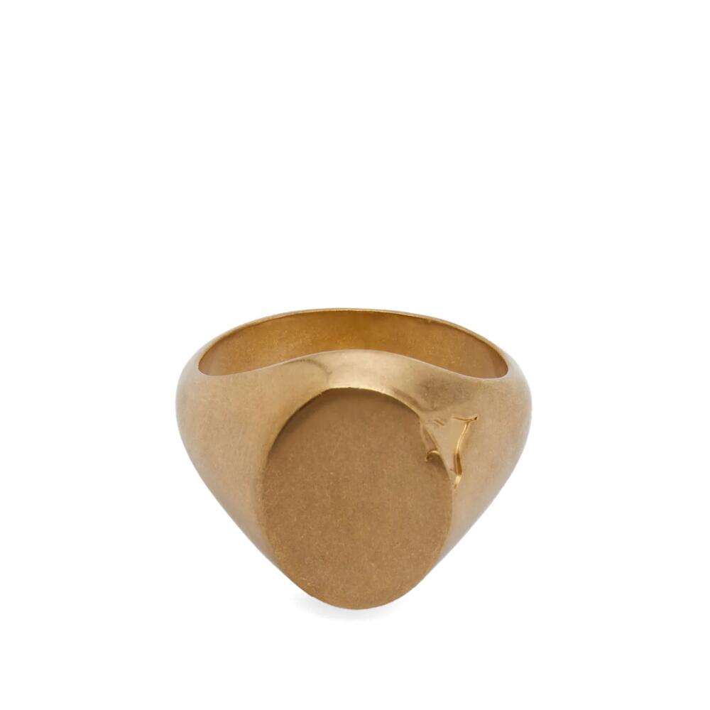 MM6 Maison Margiela Men's Signet Ring in Brushed Gold Cover