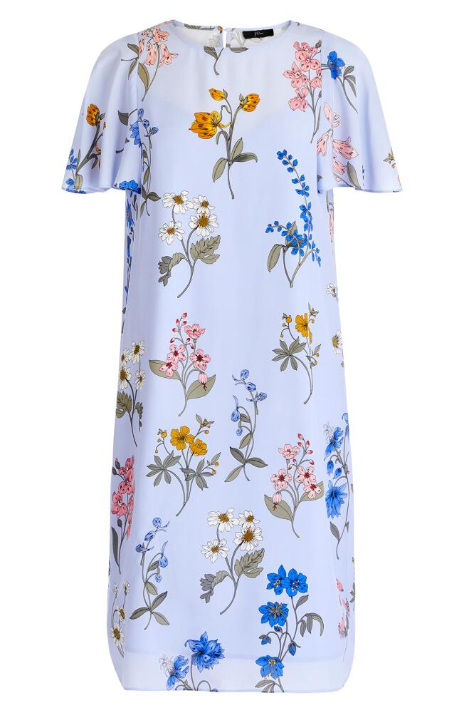 J. Crew Flutter Sleeve Floral Silk Shift Dress in Botanical Print Shale Multi Cover