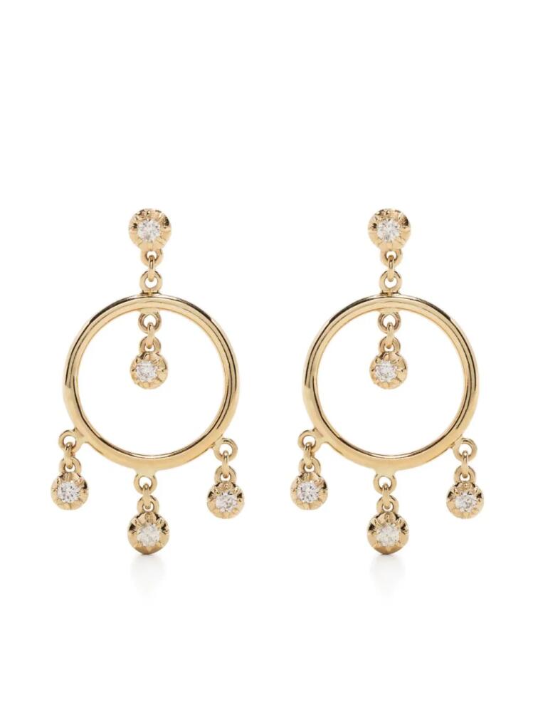 Jacquie Aiche 14kt yellow gold Sophie Shaker diamond hoop drop earring Cover