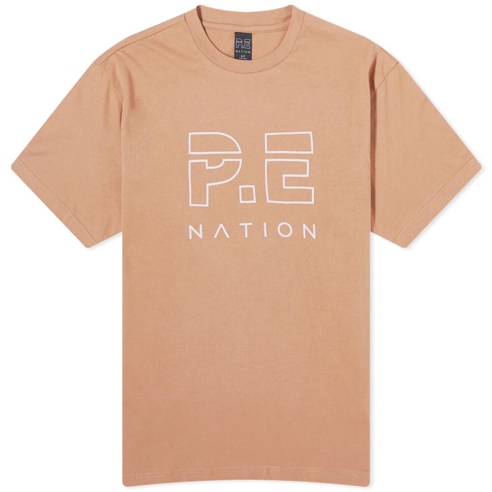 P.E Nation Women's Heads Up Logo T-Shirt in Camel Cover