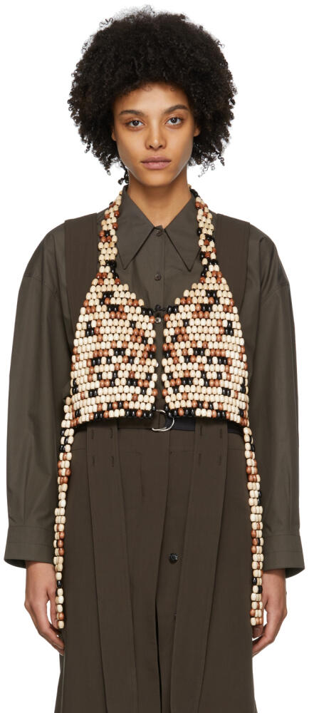 LEMAIRE Multicolor Wood Pearl Vest Cover