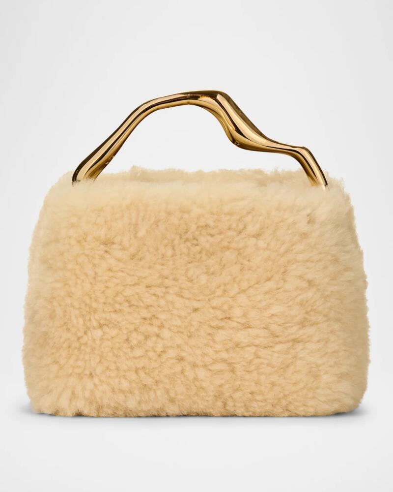 Cult Gaia Solene Mini Sheep Shearling Fur Top-Handle Bag Cover