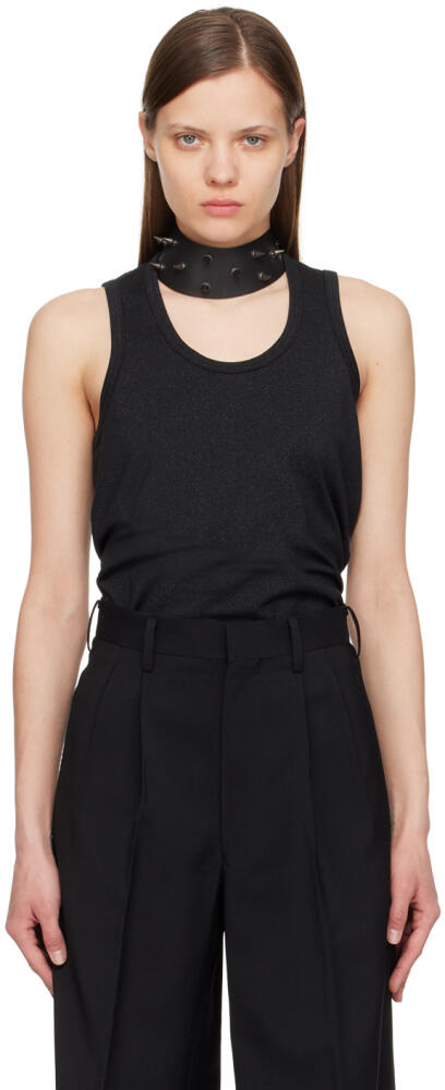 Junya Watanabe Black Glitter Tank Top Cover