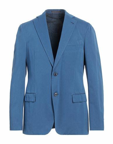 Pal Zileri Man Blazer Blue Cotton, Silk Cover