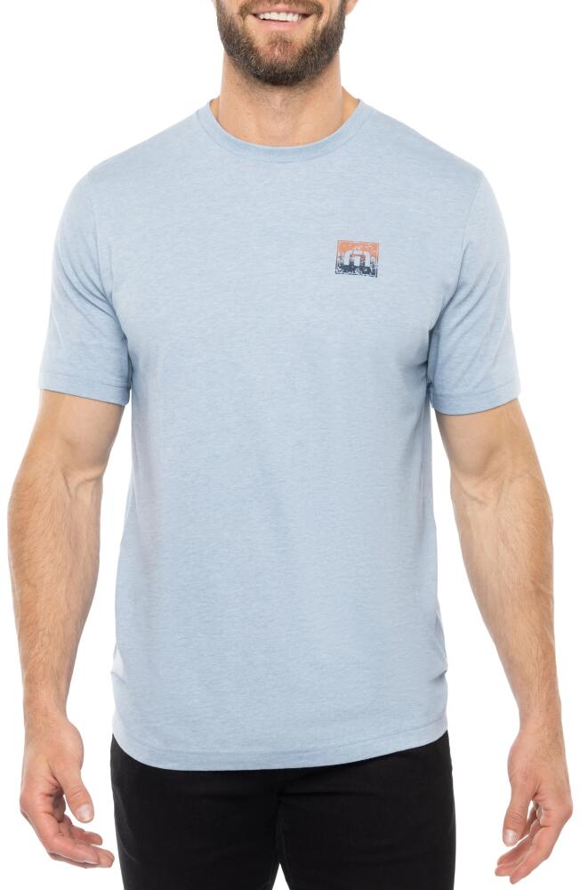 TravisMathew Personal Letter Graphic T-Shirt in Heather Ash Blue Cover