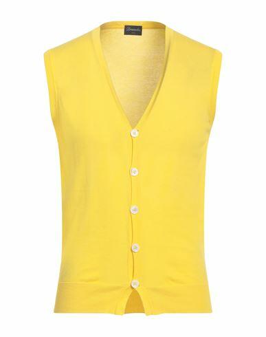 Drumohr Man Cardigan Yellow Cotton Cover