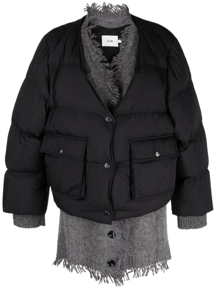 b+ab layered frayed puffer jacket - Black Cover