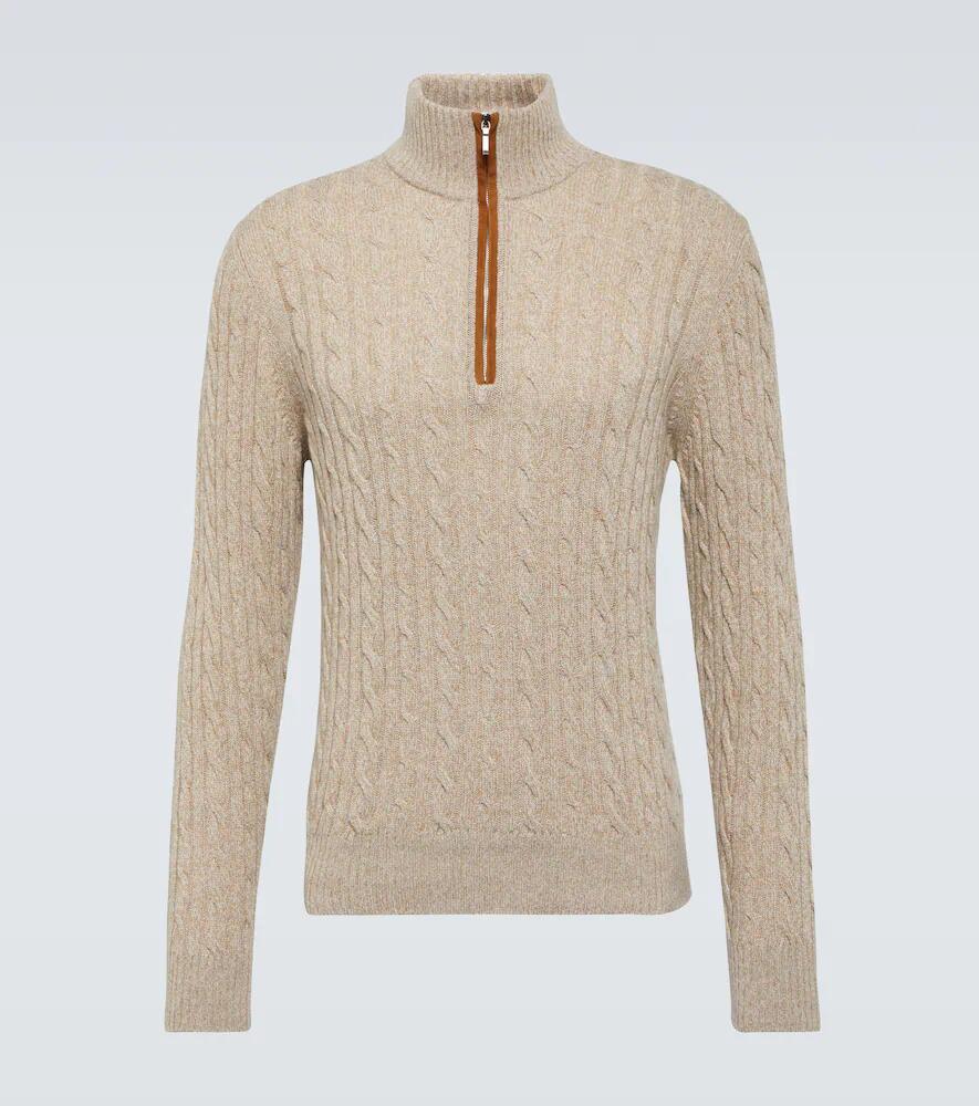 Loro Piana Mezzocollo cable-knit cashmere sweater Cover