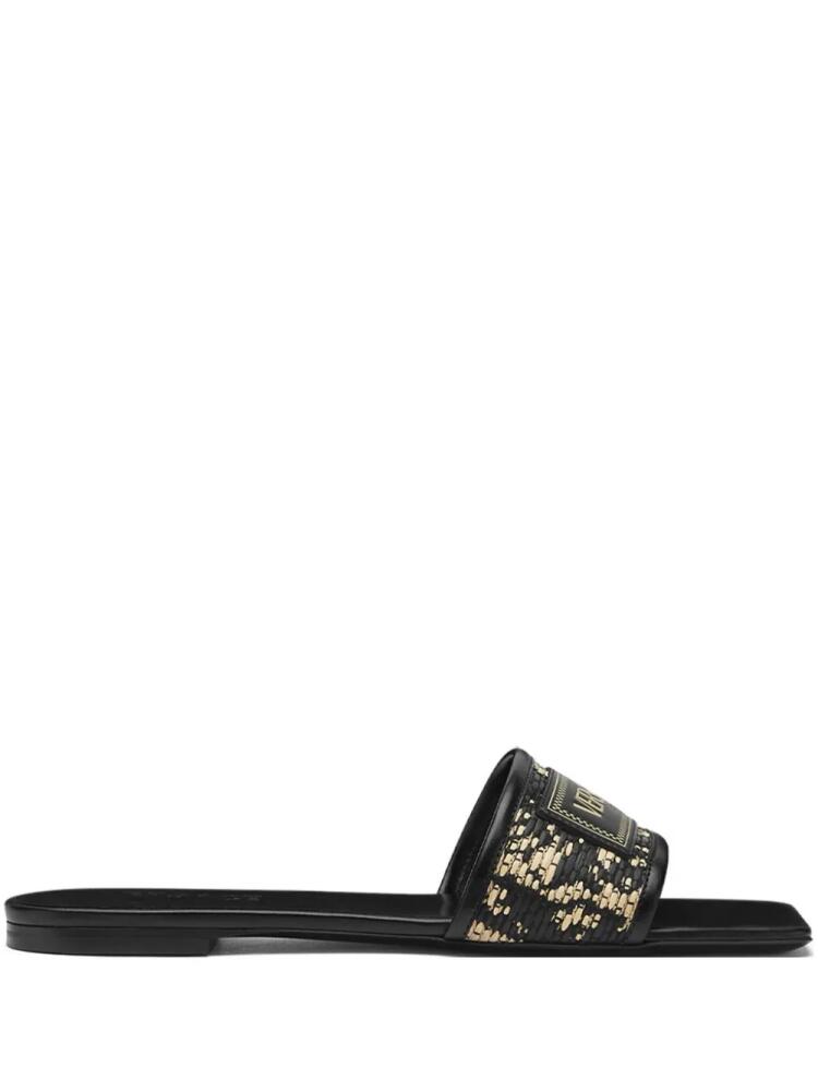 Versace Theia Barocco raffia slides - Black Cover