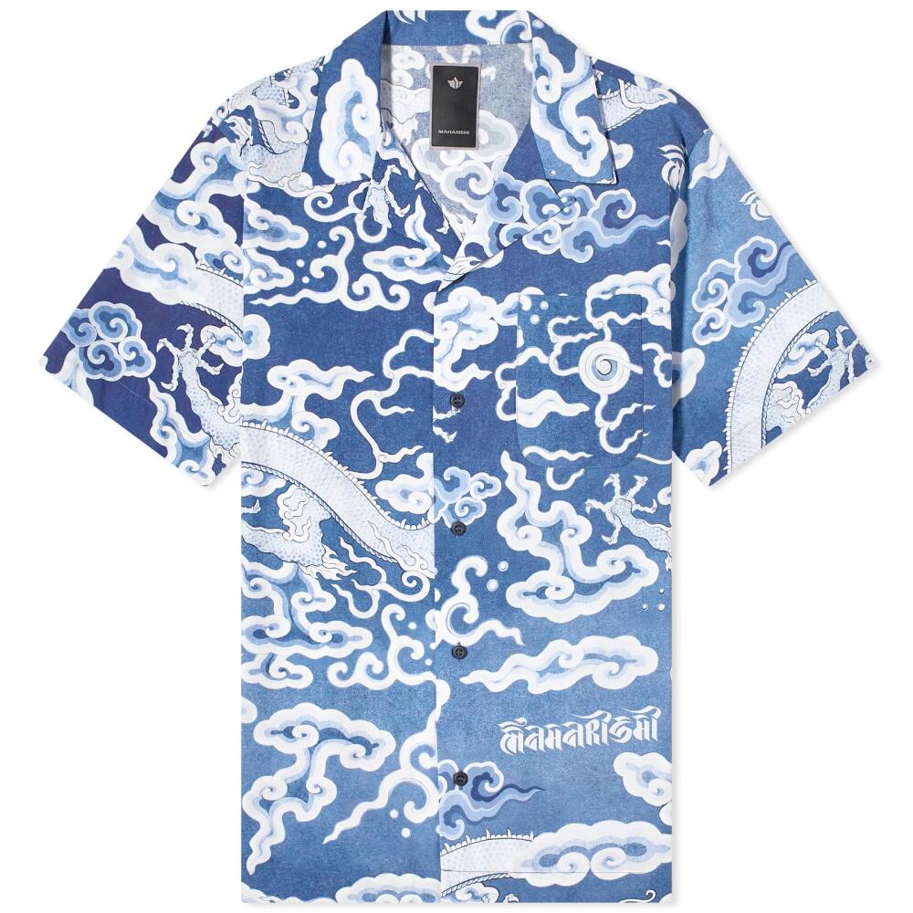 Maharishi Men's Cloud Dragon Vacation Shirt in Blue Cover