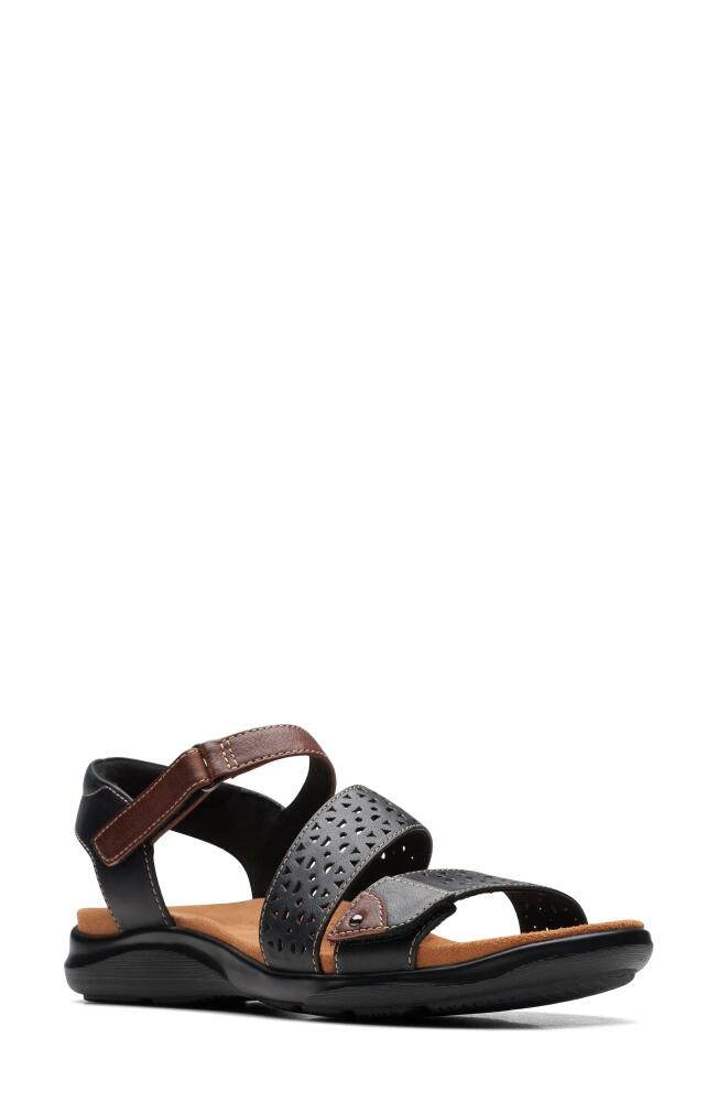 Clarks(r) Kitly Way Sandal in Black Leather Cover