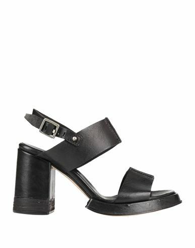 A. s.98 Woman Sandals Black Soft Leather Cover