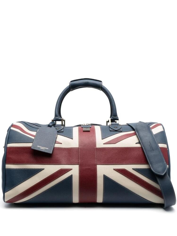 Aspinal Of London Boston leather holdall - Blue Cover