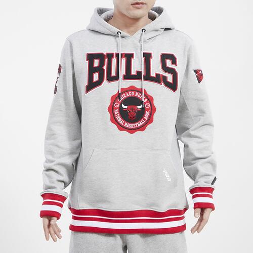 Pro Standard Bulls Crest Emblem Fleece P/O Hoodie - Mens Gray Cover