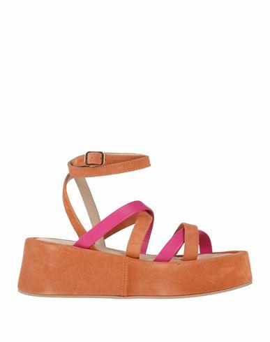 Janet & Janet Woman Sandals Brick red Leather Cover