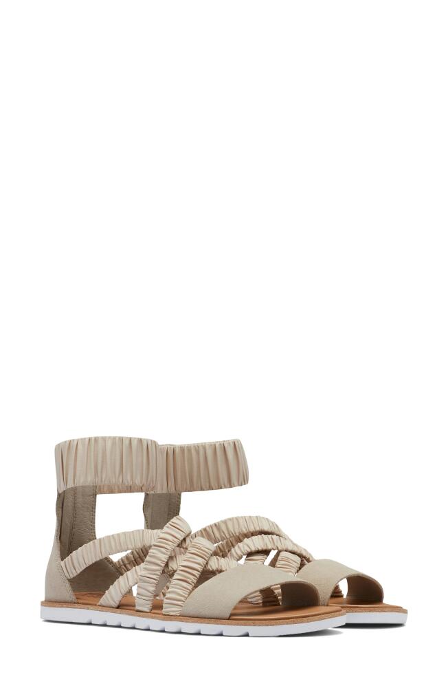 SOREL Ella II Ankle Strap Sandal in Soft Taupe White Cover