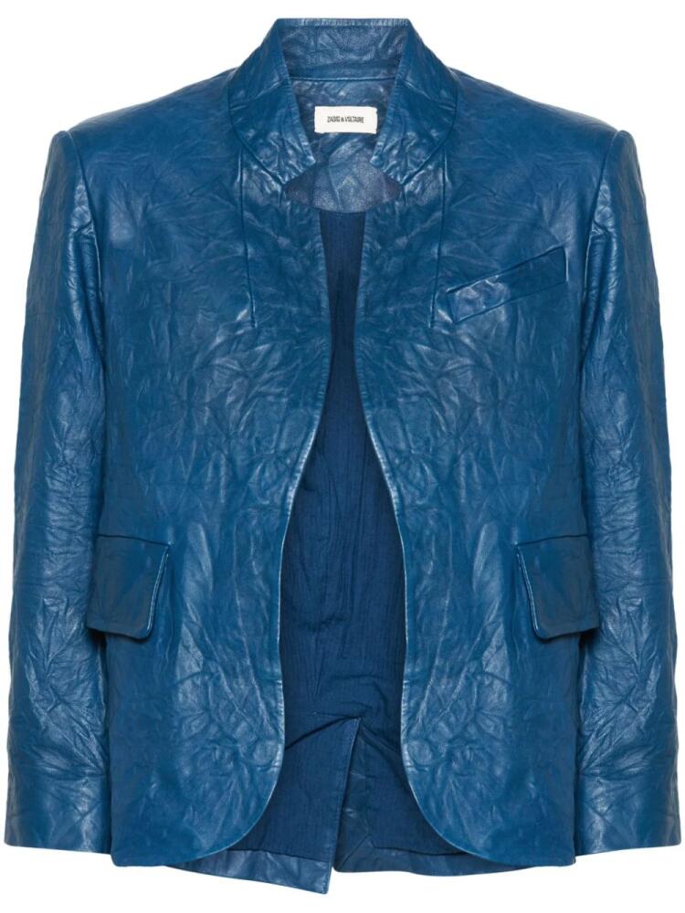 Zadig&Voltaire Verys crinkled leather blazer - Blue Cover