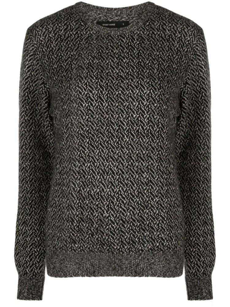 Frenckenberger chevron-pattern cashmere jumper - Black Cover