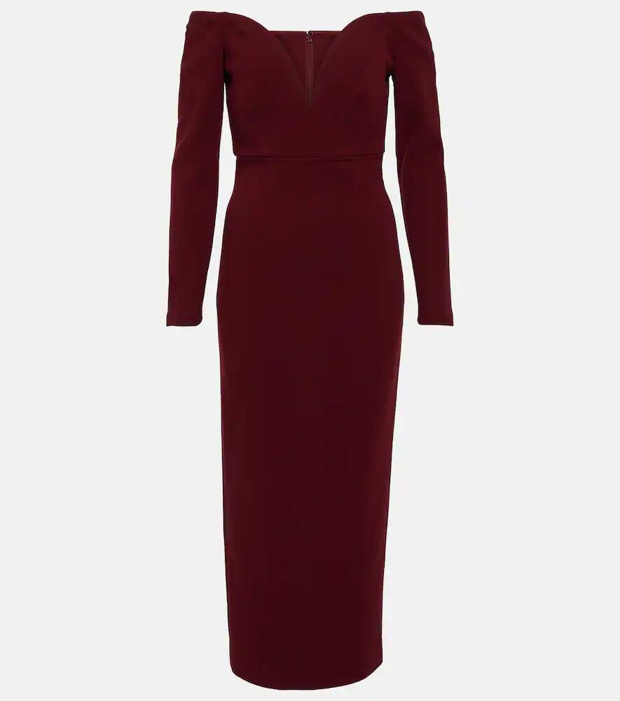 Roland Mouret Off-shoulder wool midi dress Cover