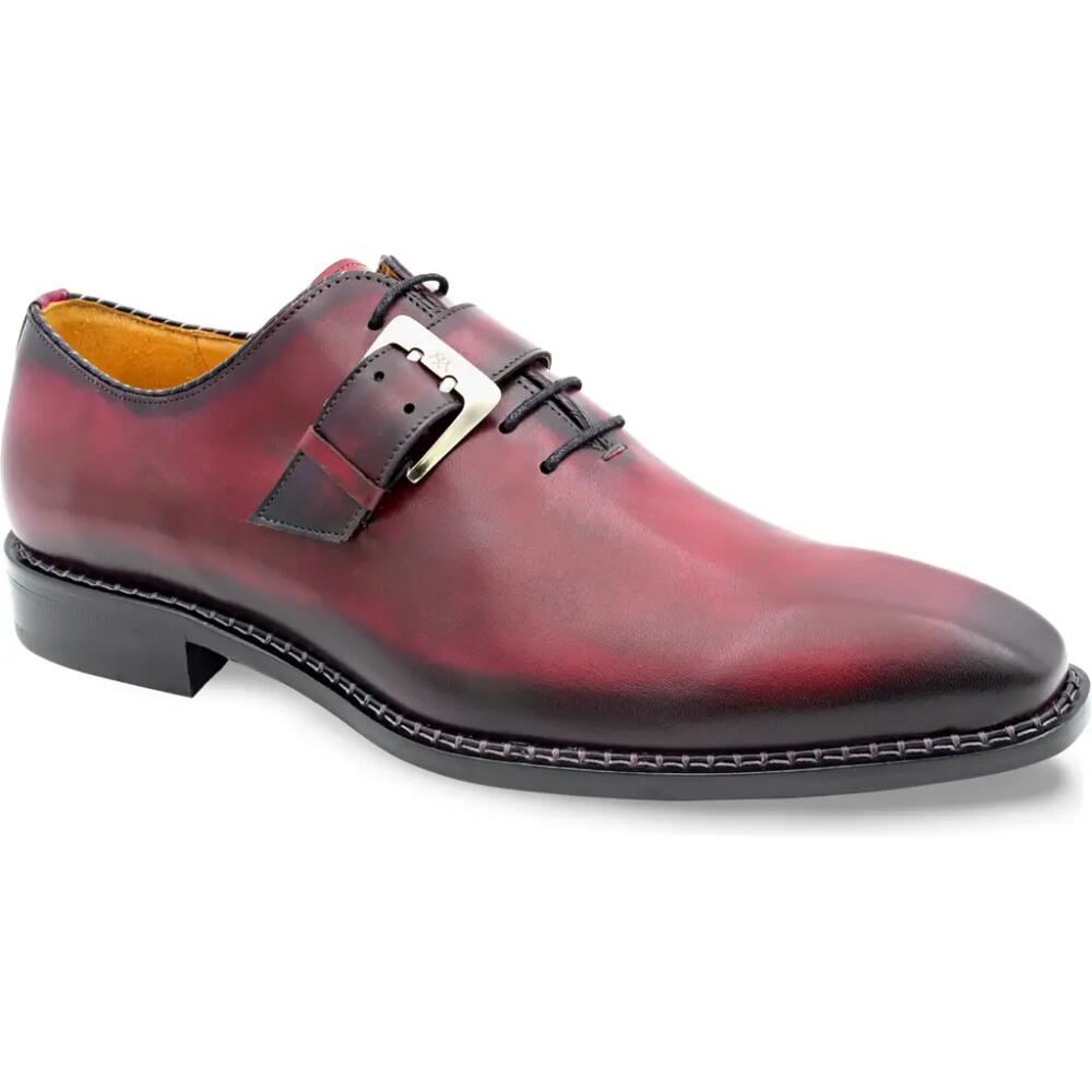 Mezlan Machado Buckle Strap Wholecut Shoe in Burgundy Leather Cover