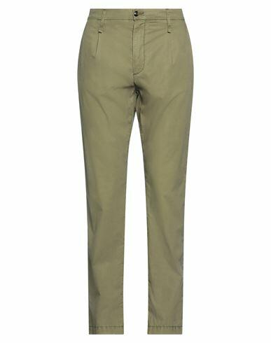 (+) People Man Pants Military green Lyocell, Cotton, Elastane Cover