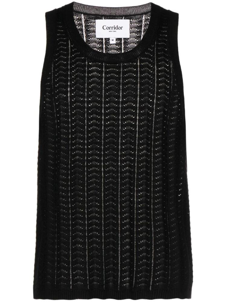 Corridor open-knit tank top - Black Cover