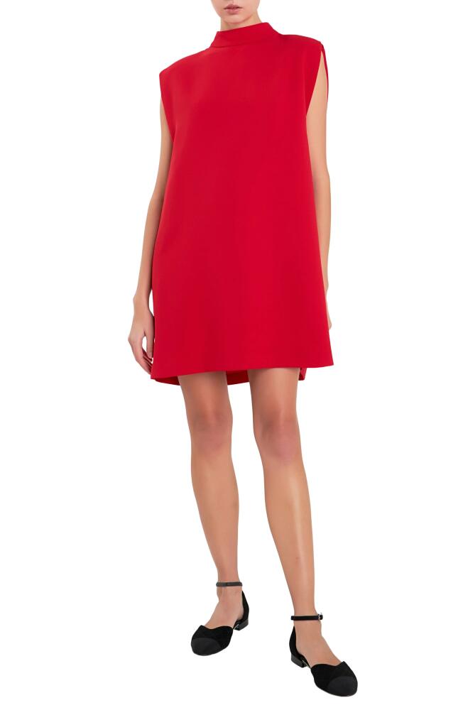 English Factory Mock Neck Sleeveless Shift Dress in Red Cover