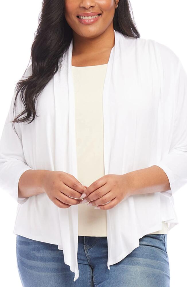 Karen Kane Calli Draped Open Front Cardigan in Off White Cover