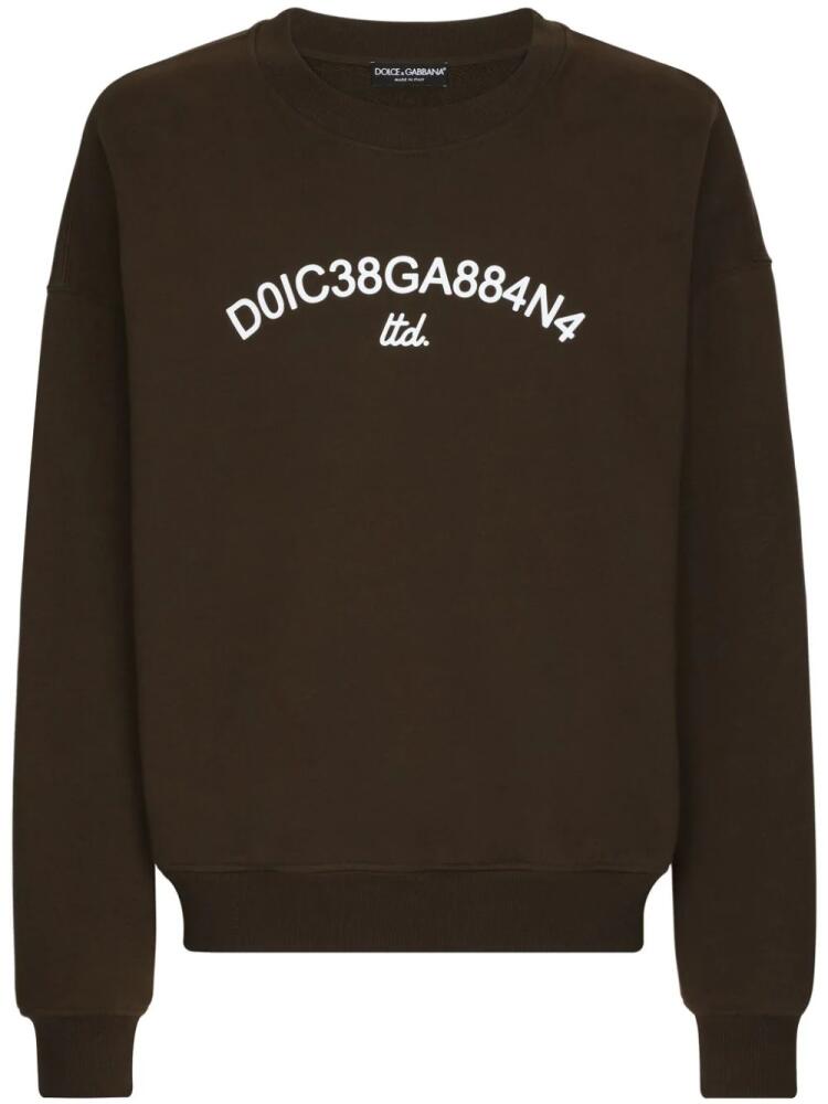 Dolce & Gabbana logo-print cotton sweatshirt - Brown Cover