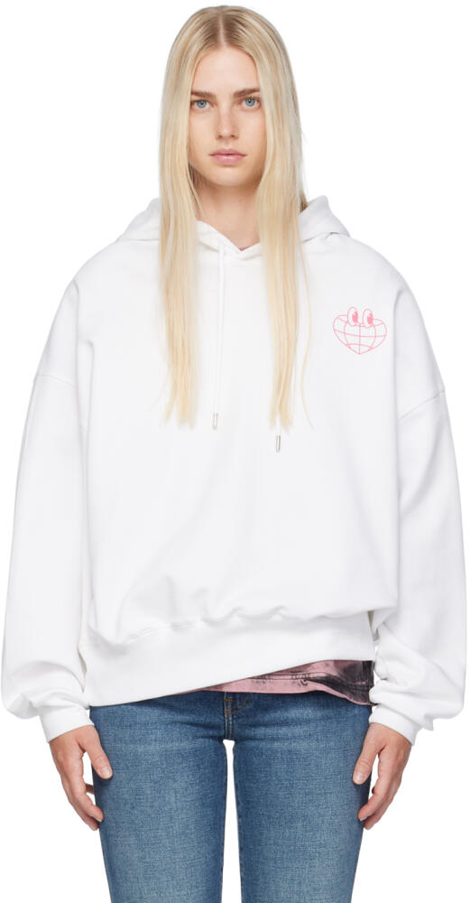 Moschino Jeans White Printed Hoodie Cover