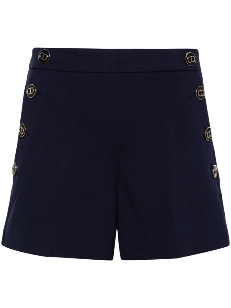 TWINSET logo-embossed slim-fit shorts - Blue Cover