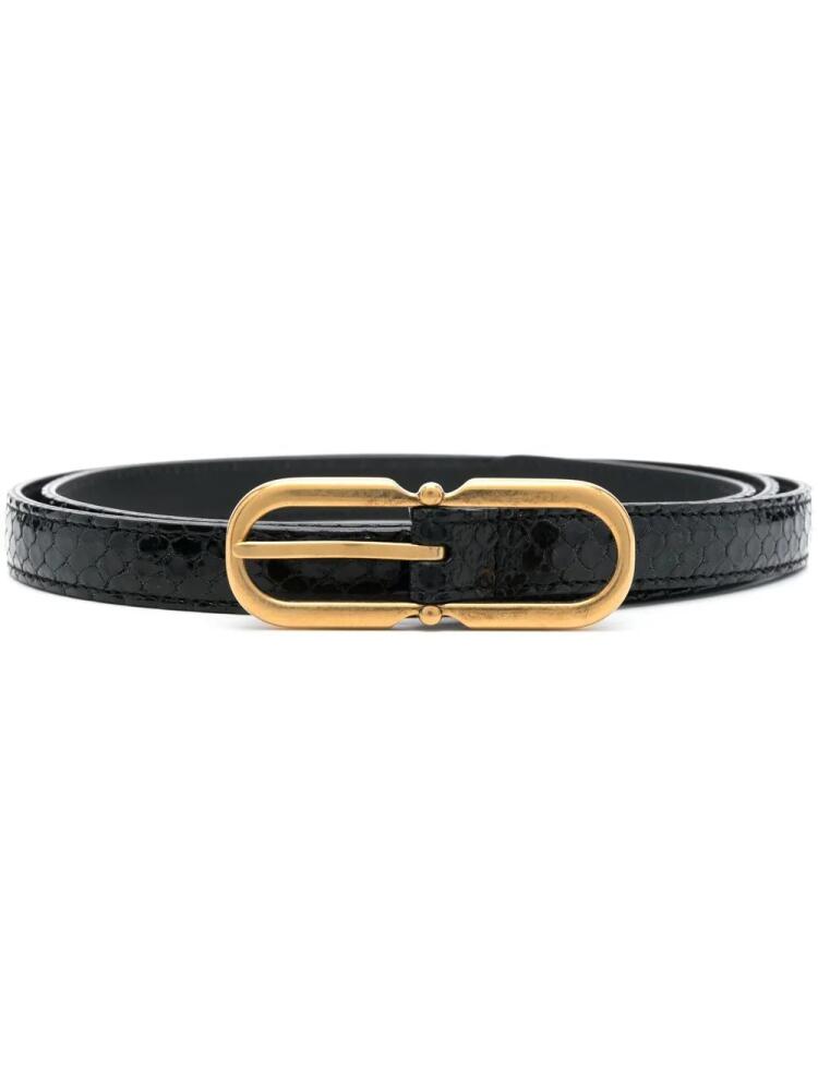 Saint Laurent horseshoe-buckle leather belt - Black Cover