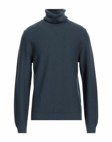 Alpha Studio Man Turtleneck Slate blue Merino Wool Cover