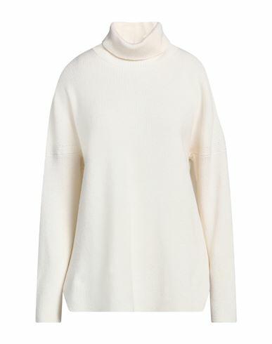 D. exterior Woman Turtleneck Off white Merino Wool, Silk, Cashmere Cover