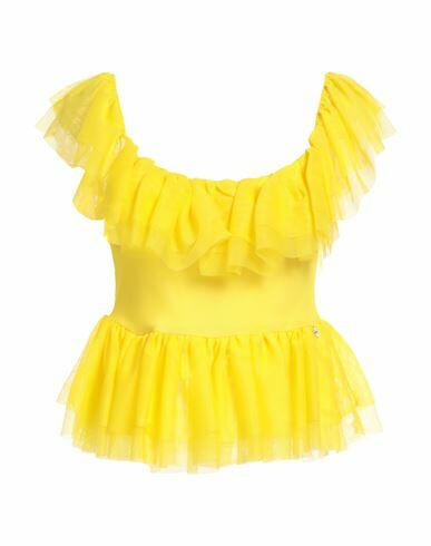 Relish Woman Top Yellow Polyester, Elastane Cover