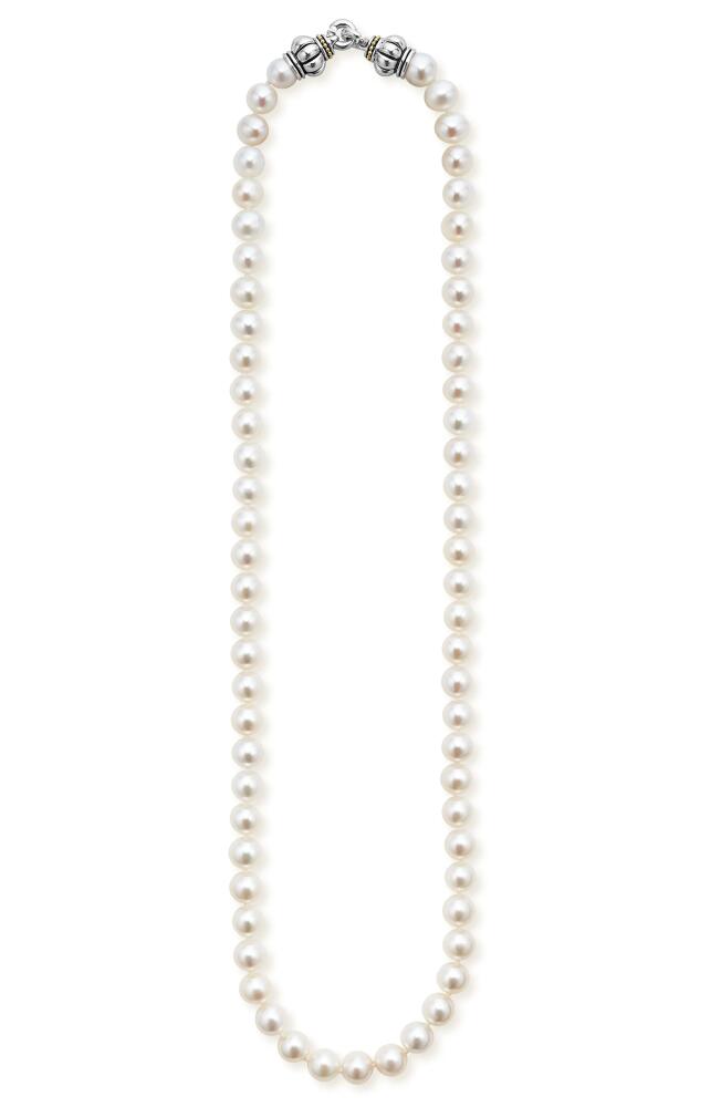 LAGOS Luna Freshwater Pearl Necklace in Silver Cover