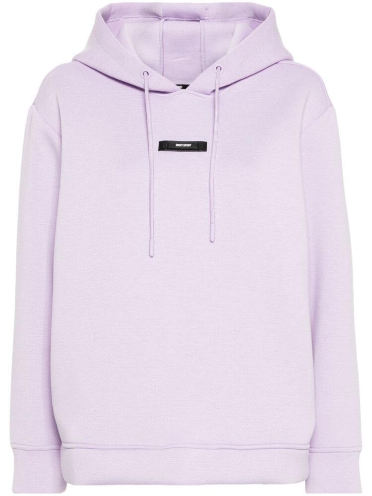 DKNY perforated-design hoodie - Purple Cover