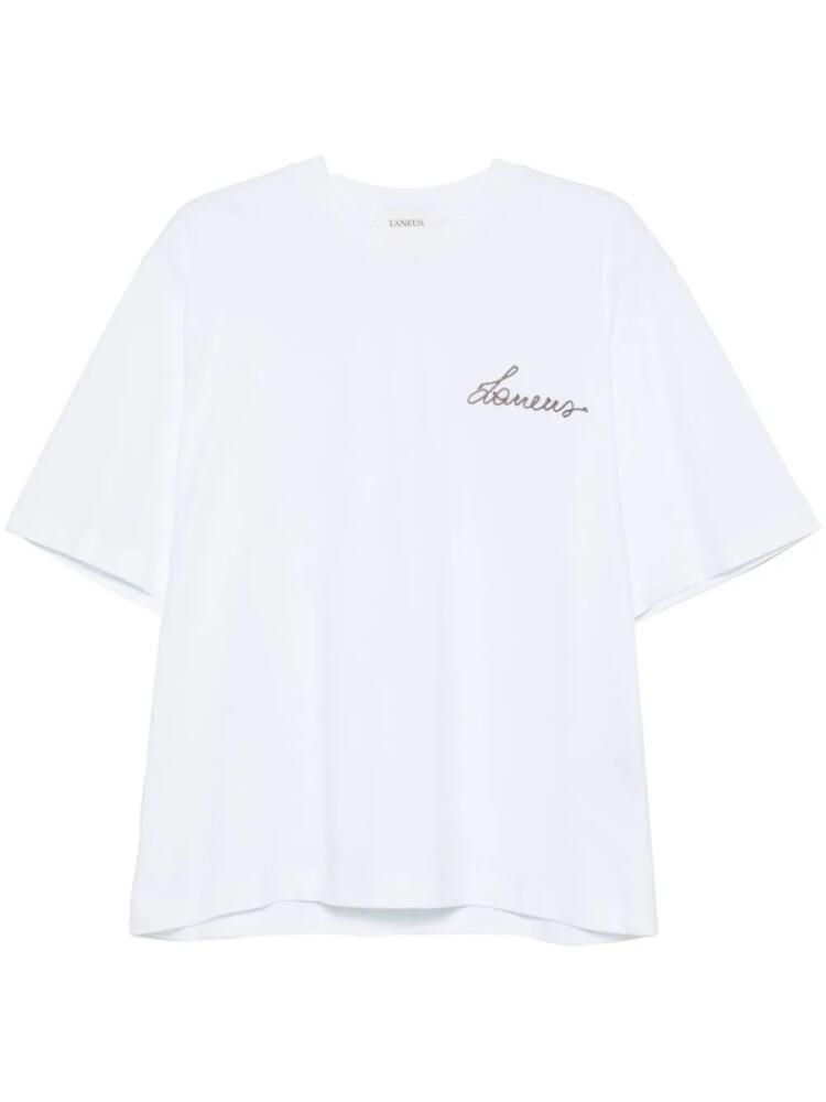 Laneus embroidered-logo T-shirt - White Cover