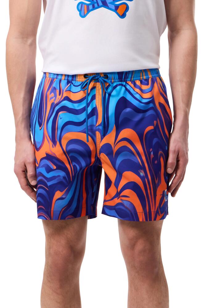 Psycho Bunny Nevada Print Swim Trunks in Bright Royal Cover