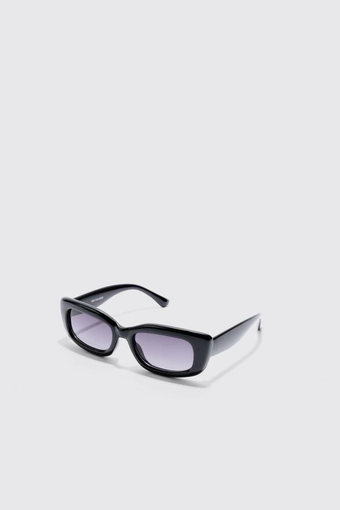 boohoo Mens Rectangle Plastic Sunglasses In Black Cover