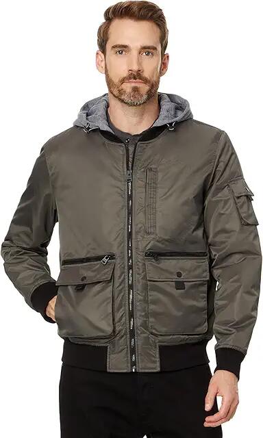 Levi's(r) Flight Bombr W. Hood (Army Green) Men's Coat Cover