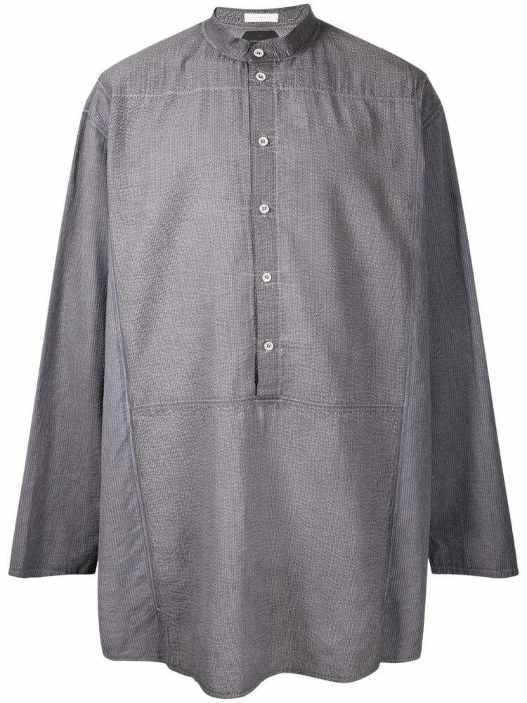 Nicolas Andreas Taralis band-collar cotton shirt - Grey Cover