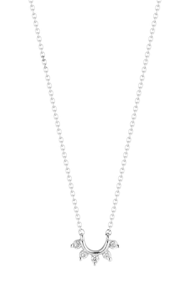 Dana Rebecca Designs Mini Diamond Curve Pendant Necklace in White Gold Cover