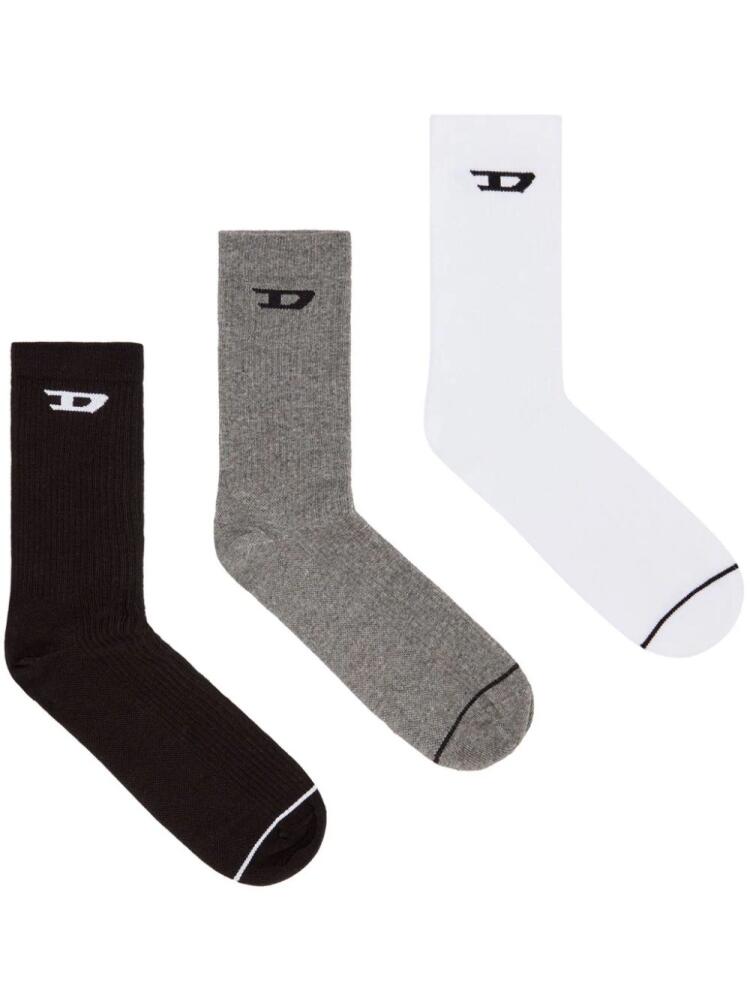 Diesel logo-intarsia socks (pack of three) - Grey Cover