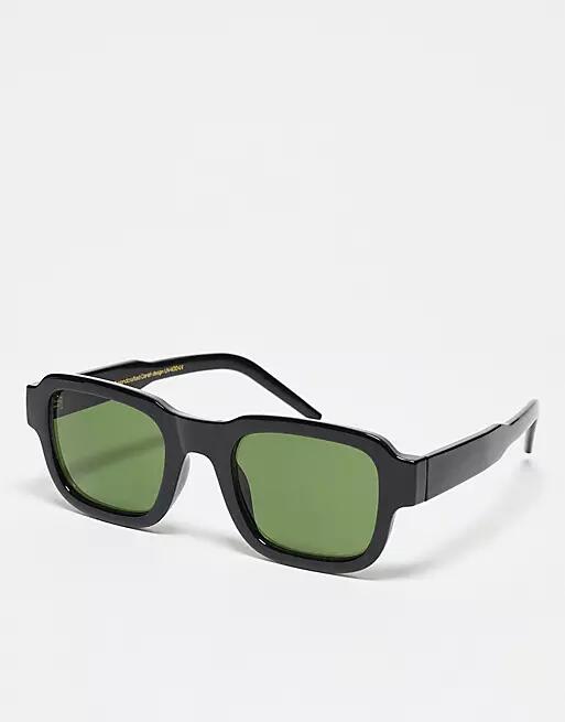 A.Kjaerbede Halo square sunglasses in black transparent-Brown Cover