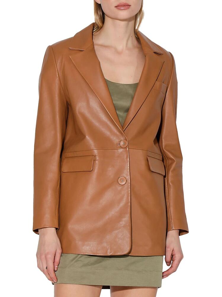 Walter Baker Women's Kiki Oversized Leather Blazer - Camel Cover