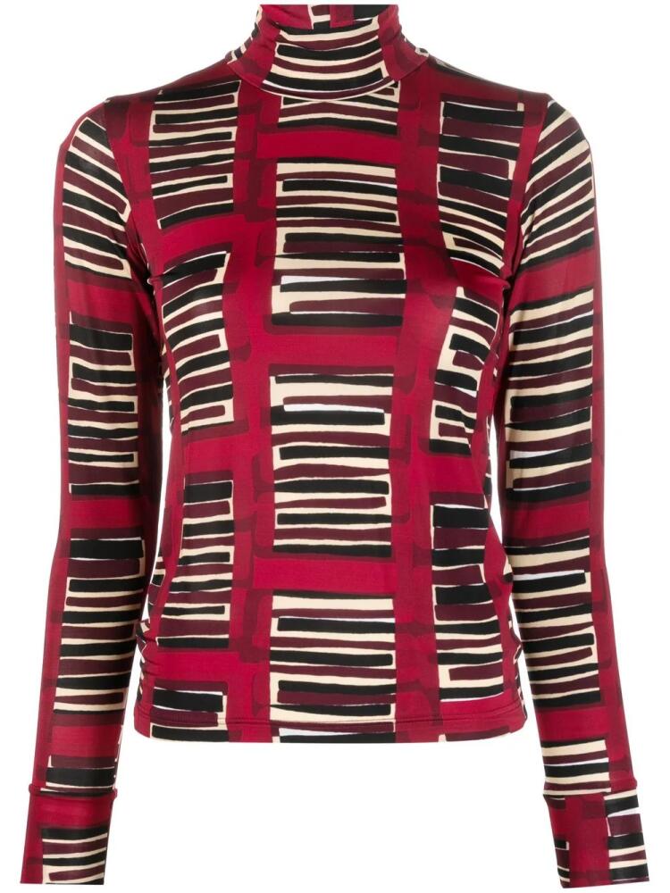 colville piano-print high-neck top - Red Cover