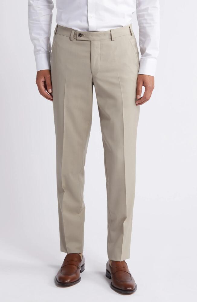 Ted Baker London Jerome Soft Constructed Wool & Silk Blend Dress Pants in Tan Cover